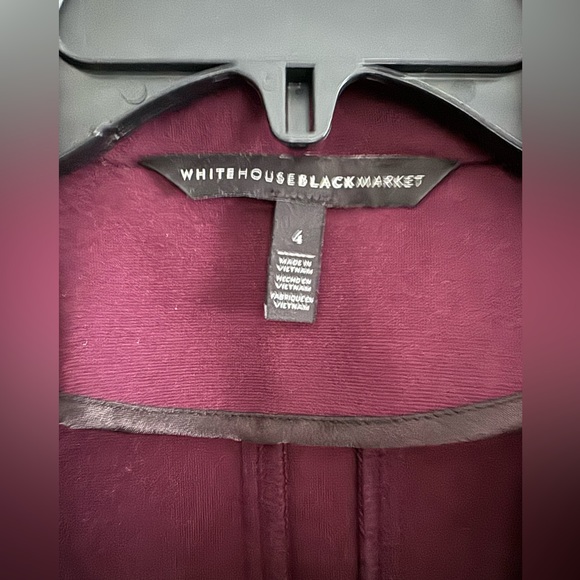 Maroon Women’s WHBM Jacket Size 4 - Picture 3 of 4